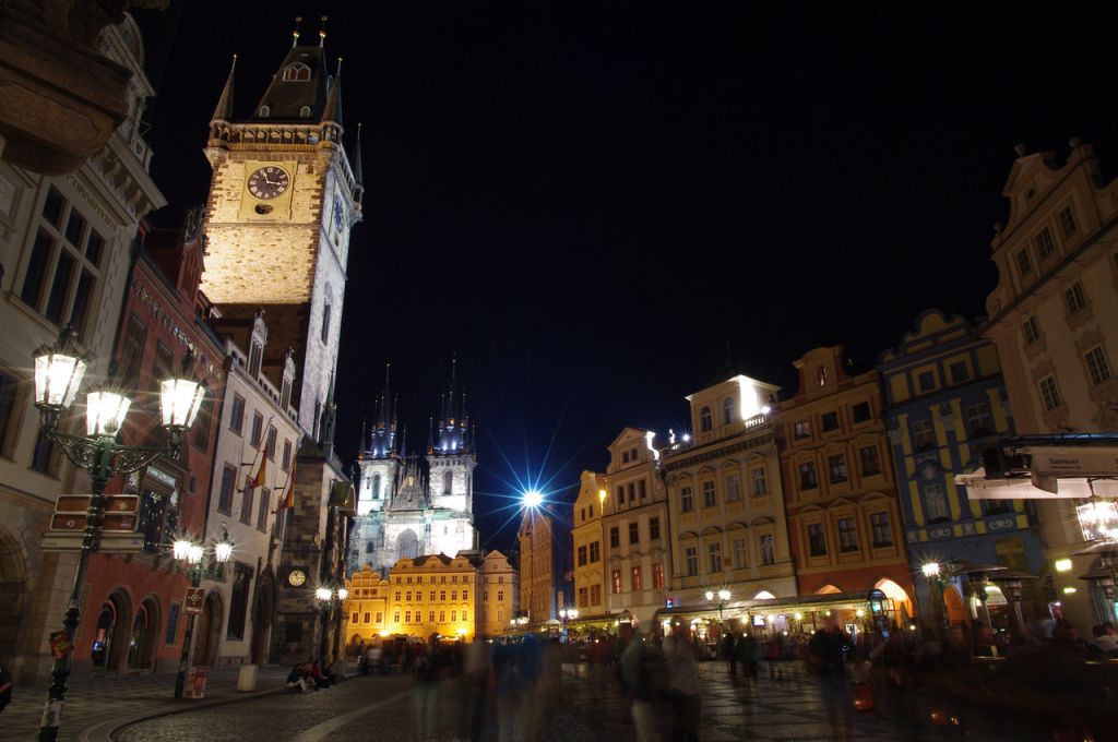 Прага фото ночью